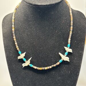 Handcrafted Southwestern-inspired Zuni-style fetish necklace